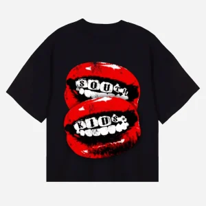 T-shirt de boca para crianças do Sul SKS26MHT-BLK