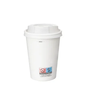 Copo de Papel (Cartão) Branco com Tampa Branca Dir. UE 33cl (330 ml)