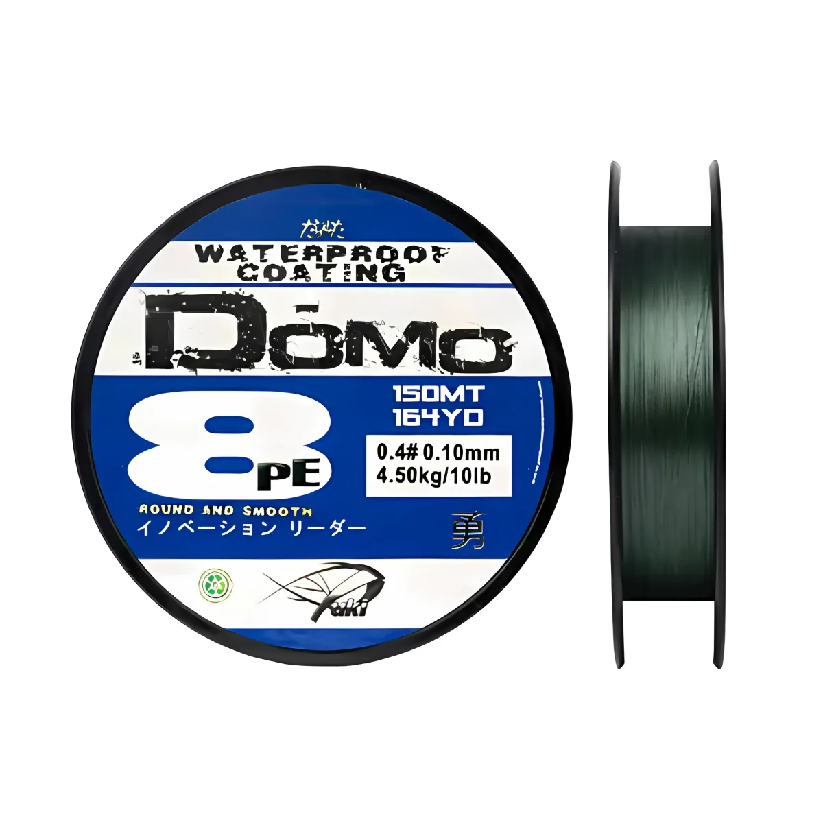 Linha multifilamento DOMO 8x PE Yuki, verde 150m (0.10-0.14)