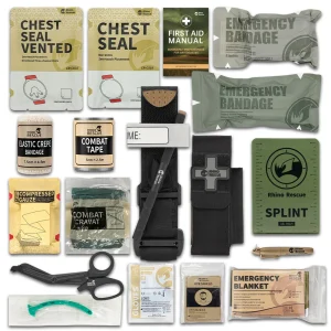 Kit de trauma de resgate de rinoceronte, kit médico de equipamento de sobrevivência combat, tático para primeiros socorros de emergência, suprimentos de recarga ifak
