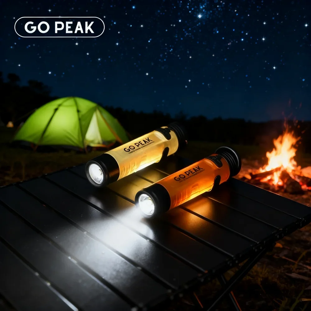 Gopeak ao ar livre mini lanterna de bolso acampamento chave clipe tampa ambiente led longa resistência alívio desastres emergência luz forte